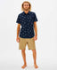 RIP CURL PARADISE PALMS S/S SHIRT - NAVY