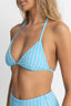 RHYTHM TERRY SANDS STRIPE FIXED HALTER TRI TOP - BLUE