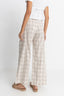 RHYTHM RUMI CHECK WIDE LEG PANT - NATURAL