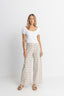 RHYTHM RUMI CHECK WIDE LEG PANT - NATURAL