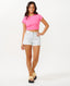 RIP CURL CLASSIC RIBBED TEE - HOT PINK