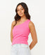 RIP CURL ASYMMETRICAL RIBBED TANK - HOT PINK