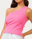 RIP CURL ASYMMETRICAL RIBBED TANK - HOT PINK