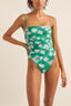 RHYTHM BONITA FLORAL SCRUNCHED SIDE ONE PIECE - GREEN