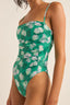 RHYTHM BONITA FLORAL SCRUNCHED SIDE ONE PIECE - GREEN