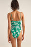 RHYTHM BONITA FLORAL SCRUNCHED SIDE ONE PIECE - GREEN