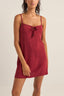 RHYTHM SEACOAST KEYHOLE SLIP DRESS - SANGRIA