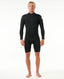 RIP CURL DAWN PATROL LONG SLEEVE BACK ZIP SPRING - BLACK