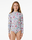 RIP CURL GIRLS FLORAL HEAT LS SURFSUIT - PINK