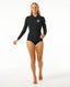 RIP CURL G-BOMB 1.5MM LONG SLEEVE FRONT ZIP SPRING - BLACK