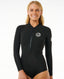 RIP CURL G-BOMB 1.5MM LONG SLEEVE FRONT ZIP SPRING - BLACK