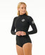 RIP CURL G-BOMB 1.5MM LONG SLEEVE BACK ZIP BOYLEG SPRING - BLACK