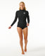 RIP CURL G-BOMB 1.5MM LONG SLEEVE BACK ZIP BOYLEG SPRING - BLACK