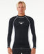 RIP CURL FADE OUT UPF PERF L/S - BLACK/WHITE