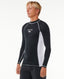 RIP CURL FADE OUT UPF PERF L/S - BLACK/WHITE