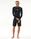 RIP CURL FADE OUT UPF PERF L/S - BLACK/WHITE