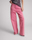 ONE TEASPOON CANVAS JACKSON MID WAIST WIDE LEG PANTS - PINK FLAMBE