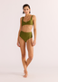 MINK PINK IRINA BIKINI TOP - KHAKI