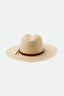 BRIXTON FIELD PROPER STRAW HAT - NATURAL/BROWN