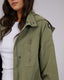 ALL ABOUT EVE PIONEER MIDI ANORAK - KHAKI