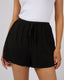 ALL ABOUT EVE LUXE LINEN MINI SHORT - BLACK