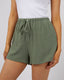 LUXE LINEN MINI SHORT - KHAKI