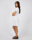 ALL ABOUT EVE LUXE LINEN MINI DRESS - VINTAGE WHITE