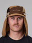 JUST ANOTHER FISHERMAN ANGLER FLAP 5 PANEL CAP - BROWN