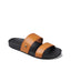 REEF CUSHION VISTA SLIDES JANDALS SANDALS - COGNAC BLACK