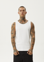 AFENDS PARAMOUNT RIBBED SINGLET - WHITE