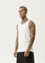 AFENDS PARAMOUNT RIBBED SINGLET - WHITE