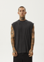 AFENDS VACATION SLEEVELESS TEE - STONE BLACK