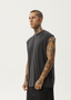 AFENDS VACATION SLEEVELESS TEE - STONE BLACK