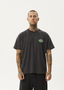 AFENDS FROGGA HEAVY BOXY FIT TEE - STONE BLACK