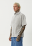 AFENDS DREW SEERSUCKER SHORT SLEEVE SHIRT - TAUPE CHECK