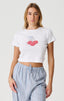 MISFIT CHERRY RYPE RIB TEE - SOLID WHITE