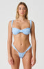 MISFIT PARADISO UWRE RUCHED BIKINI TOP - BLUE CRINKLE