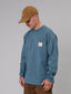 JUST ANOTHER FISHERMAN QUALITY HEAVY SHORE LS TEE - DUSK BLUE