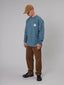 JUST ANOTHER FISHERMAN QUALITY HEAVY SHORE LS TEE - DUSK BLUE