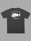 JUST ANOTHER FISHERMAN SNAPPER LOGO TEE - AGED BLACK/WHITE