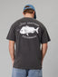 JUST ANOTHER FISHERMAN SNAPPER LOGO TEE - AGED BLACK/WHITE