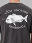 JUST ANOTHER FISHERMAN SNAPPER LOGO TEE - AGED BLACK/WHITE