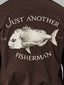 JUST ANOTHER FISHERMAN SNAPPER LOGO TEE - BISON