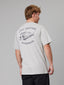 JUST ANOTHER FISHERMAN SNAPPER LOGO TEE - GREY MARLE/NAVY