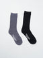 THRILLS RIBBED 2 PACK SOCK - BLACK