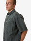 CANYON OVERSIZE SHORT SLEEVE DENIM SHIRT - DARK FOREST