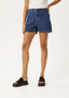 AFENDS SEVENTY THREE'S - HEMP DENIM HIGH WAISTED SHORTS - AUTHENTIC BLUE