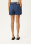 AFENDS SEVENTY THREE'S - HEMP DENIM HIGH WAISTED SHORTS - AUTHENTIC BLUE