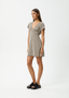 AFENDS GAMBET CHECK TEA DRESS - BLACK/SAND