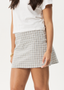 AFENDS DREW SEERSUCKER MINI SKIRT - TAUPE CHECK